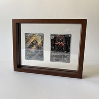PokeFrame Floating Card Display — Black Walnut (2 Cards) 1