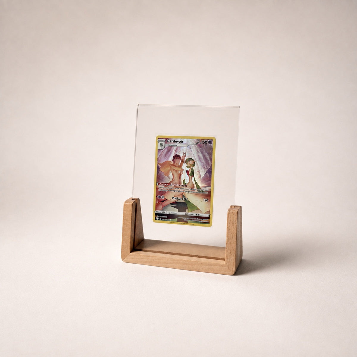 PokeFrame Single Card U-Stand — Beech